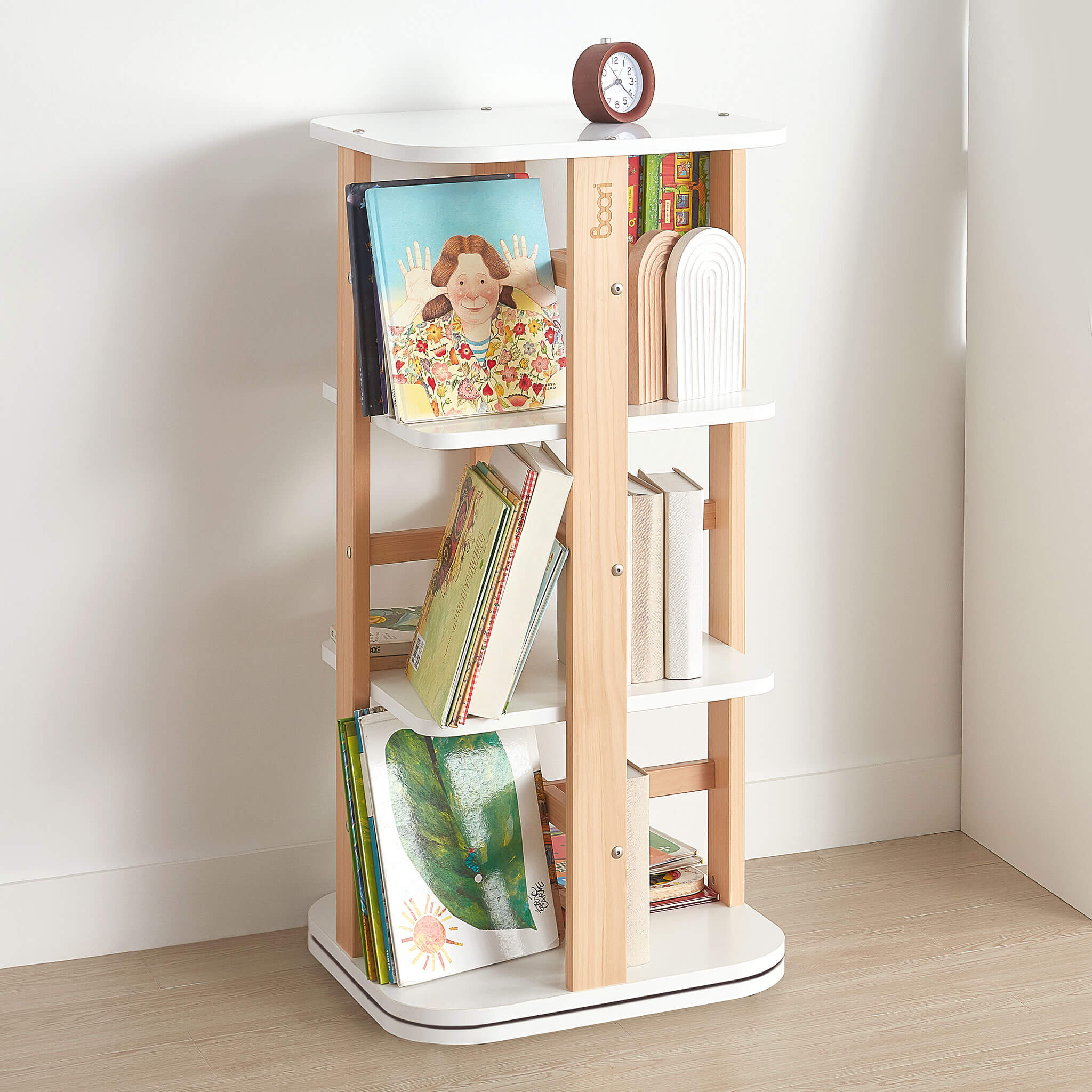 Toy Bookshelf Changing Table Combo Tidy Rotating Bookshelf Easy