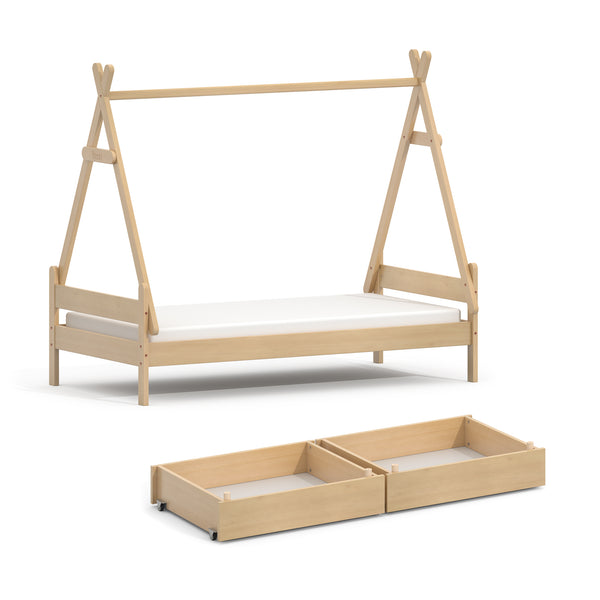 Forest Teepee Single Bed with Neat Under Bed Storage Drawers