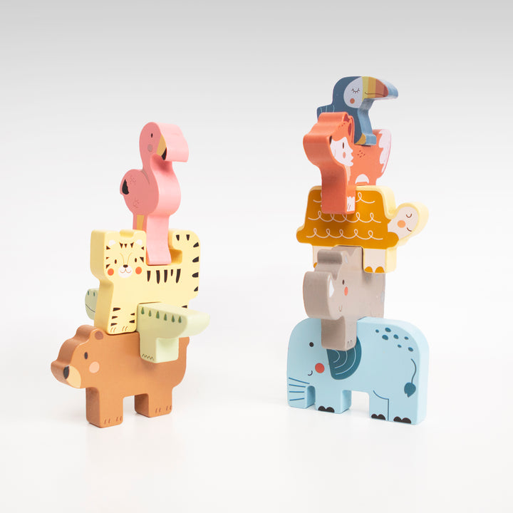 Tooky Wooden Animal Stacking Blocks Set | Educational Toy for Toddlers ...