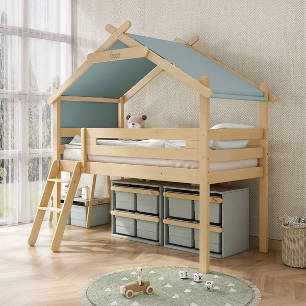 Forest Teepee Single Loft Bed with Canopy