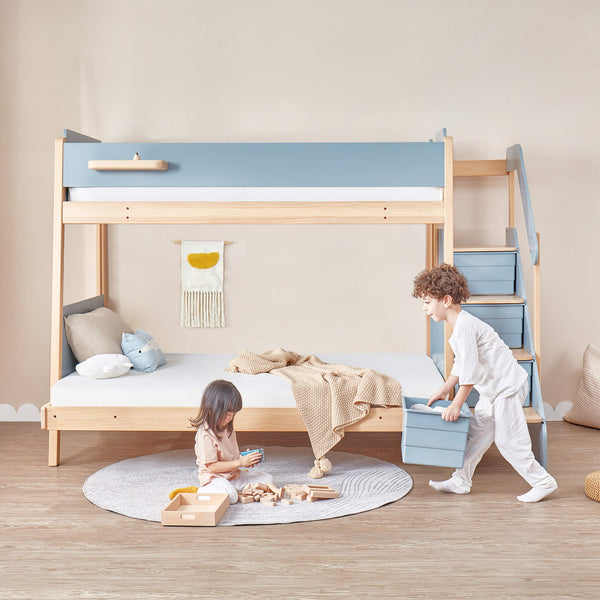 Natty Maxi Bunk Bed with Storage Staircase with 2 kids playing