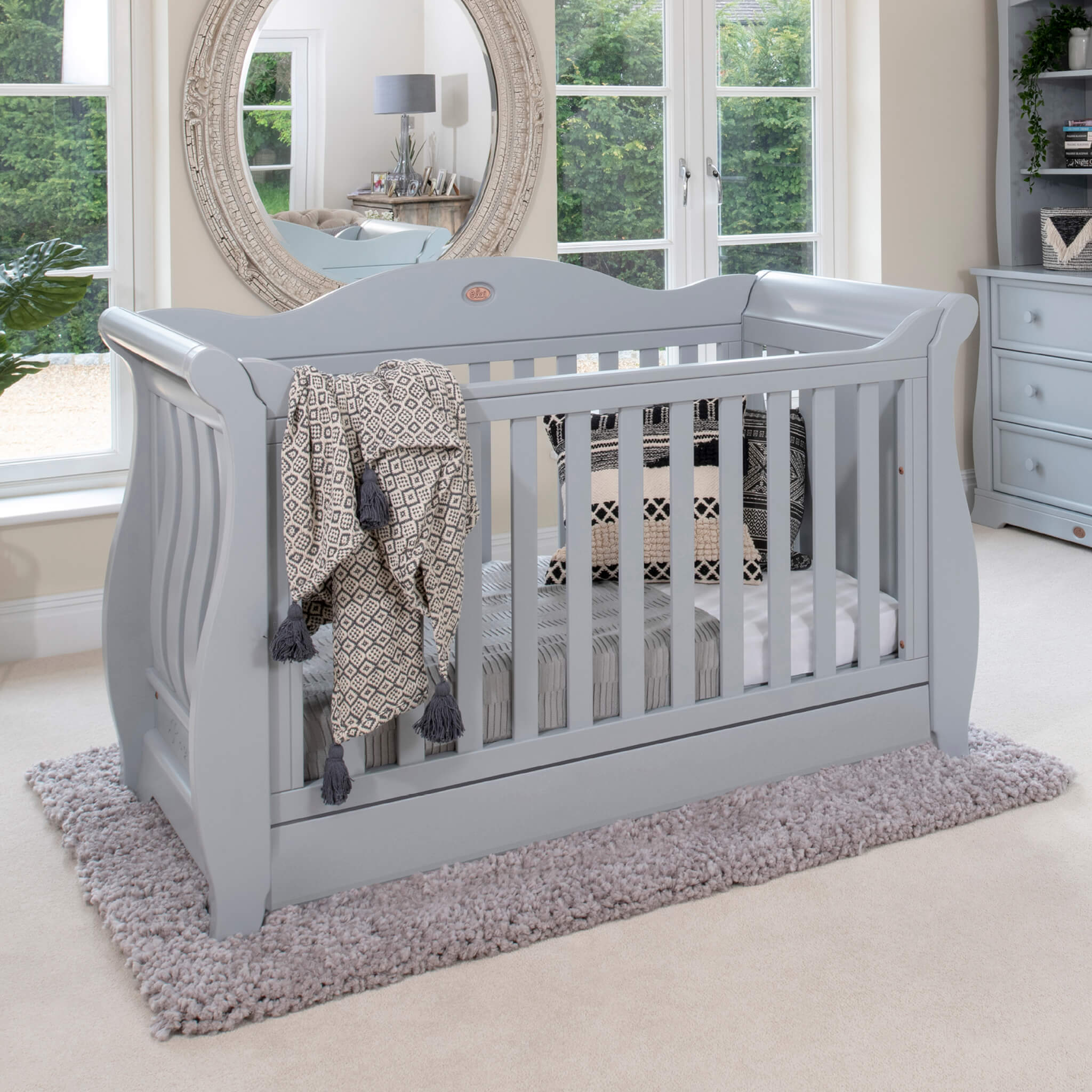 Sleigh Royale Cot Bed Sustainable Solid Wood Boori UK