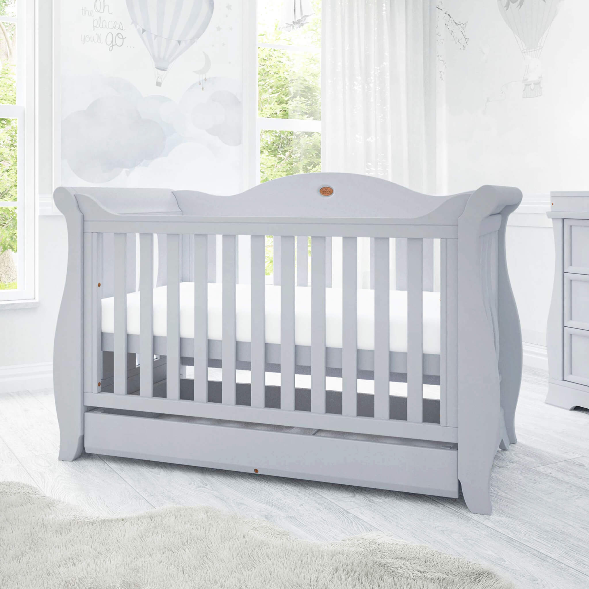 Sleigh Royale Cot Bed Sustainable Solid Wood Boori UK