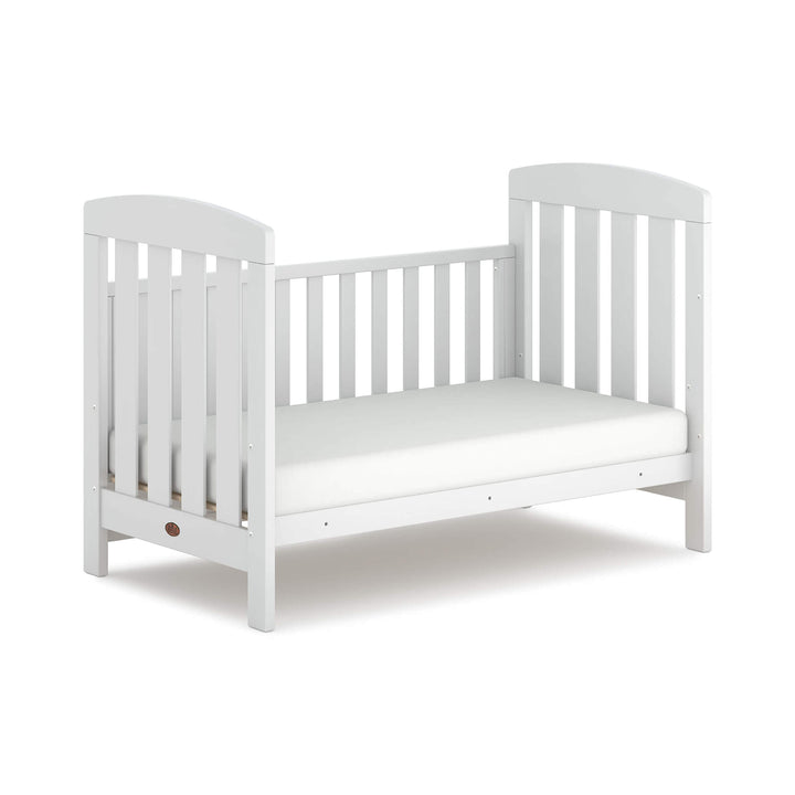 White Alice cot bed with side open