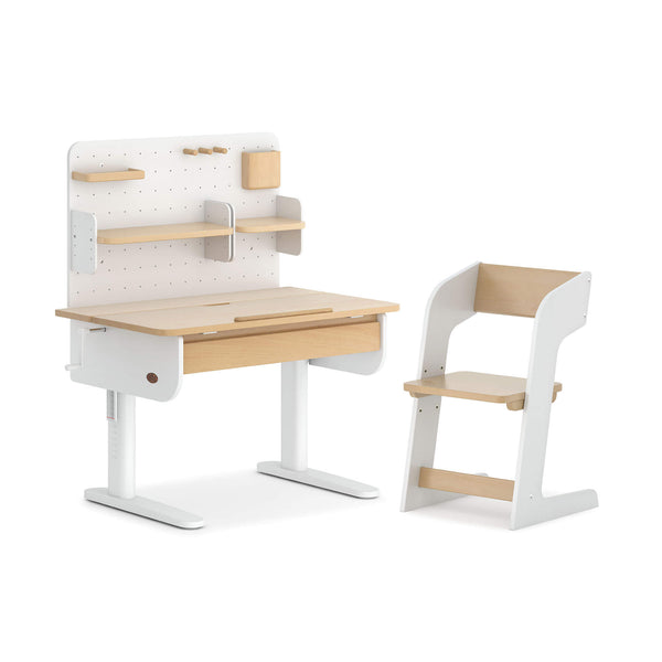 Ergonomic Desk with Pegboard Bookshelf and Study Chair Bundle