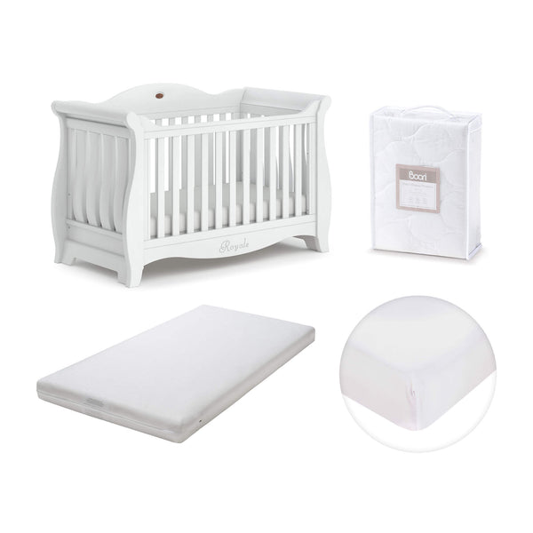 Sleigh Royale Cot Bed with Mattress Bundle