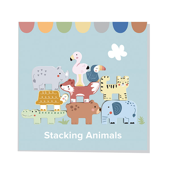 Tooky Wooden Animal Stacking Blocks Set | Educational Toy for Toddlers ...