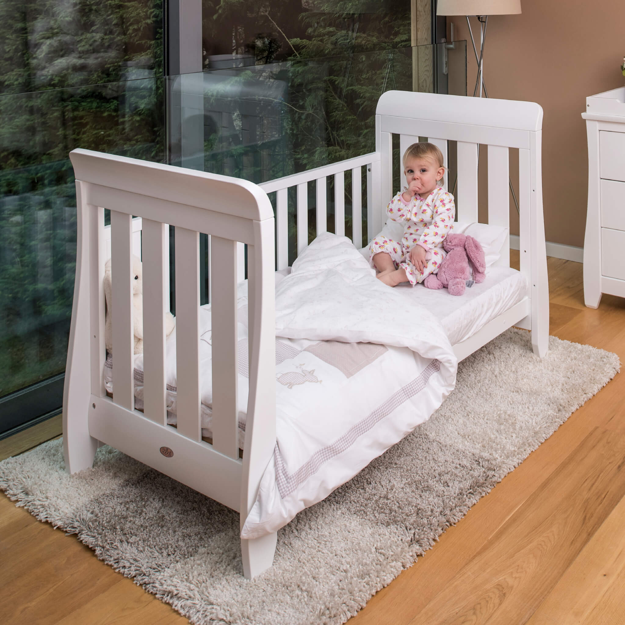 Boori sleigh 2025 cot white