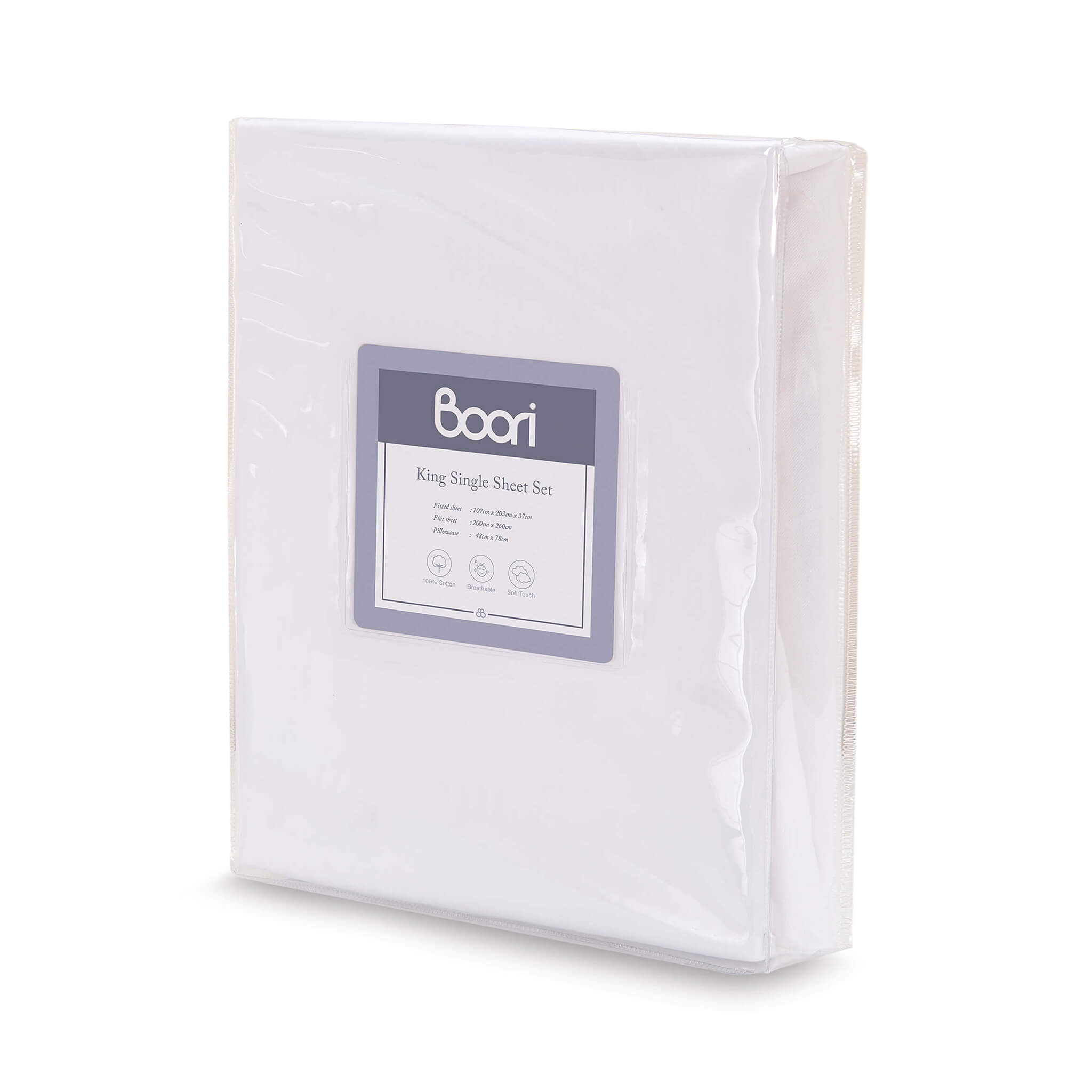 King Single Sheet Set 100 Cotton Boori UK